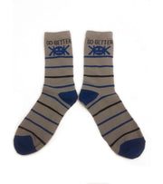 GRAY stripe Socks (royal blue & black)